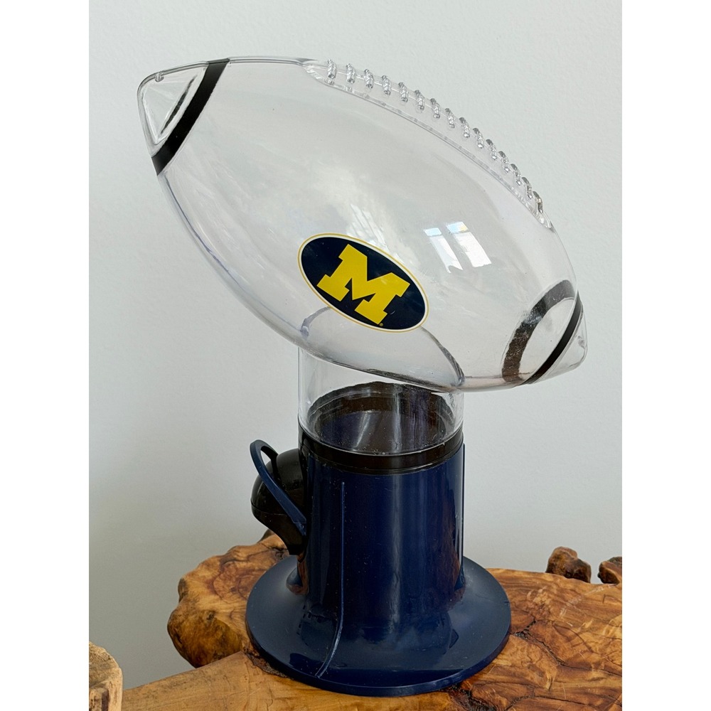 University of Michigan Wolverines Football Snack Candy Dispenser Maize Blue M